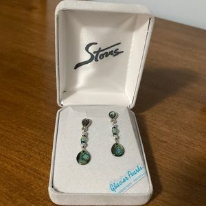 Storrs silver with abalone shell drop earrings
